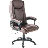 Beliani Chefsessel Dunkelbraun Kunstleder Gepolstert Höhenverstellung Drehbar Neigungsfunktion Ergonomische Form Bürostuhl Bürosessel