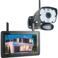 Elro Überwachungskamera Komplettset 4 Kameras + 9Zoll Monitor, Handy Überwachungs App