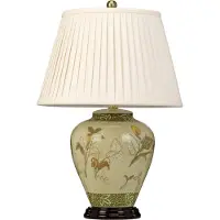 Elstead Lighting Arum Lily Zeitgenössische Schreibtischlampe Porzellan Antikes Messing 1 Licht E27