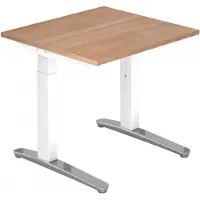 Hjh OFFICE PRO XTRA XB 8 WC - Nussbaum 80 x 80 höhenverstellbar