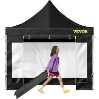 Vevor Pavillon faltbar 3x3m Faltpavillon 240g PVC-beschichtetes Polyester Pop-Up-Pavillon 1,95-2,13m Einstellbar Partyzelt Gartenzelt Strandzelt für Hochzeiten oder andere kommerzielle Aktivitäten