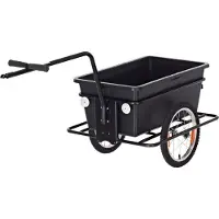 Roland Big Boy Fahrradanhänger mit Hochdeichsel, 90L Recycling-Kunststoffwanne, 16" Speichenräder, max. Zuladung 40 kg, ideal für Gartenarbeit und Einkäufe
