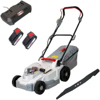 Ikra Akku Rasenmäher ICM 2/2037| 2x20V | 37 cm Schnittbreite | 5 Schnitthöhen | 40l Fangkorb | Mulchkit, Ersatzmesser, 2 Akkus & Doppel-Schnelllader