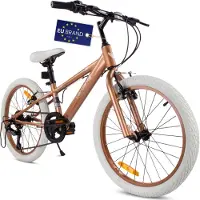 Sun baby Kinderfahrrad Jungenfahrrad 20 Zoll Fahrrad mit 6 gang Kettenschaltungen Shimano RevoShift Verdant Rowan Cappuccino