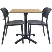 Restootab Klappbarer Tisch mit Eichendekor + 2 Stühle für die Terrasse