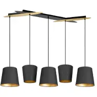 LUCANDE Thamila Hängeleuchte, schwarz, gold, Eisen