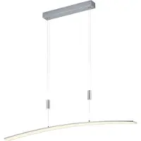 B-Leuchten LED-Pendelleuchte - Silbergrau - Metall - 1-flammig - 100 x 150 cm - mit Fernbedienung