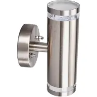LINDBY LED-Außenwandlampe Tiberius, Edelstahl, up/down, IP44