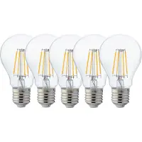 V-TAC 5x 8 Watt E27 Filament LED Leuchtmittel Birne A60 Form Glas kaltweiß