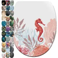 Sanilo WC-Sitz mit Absenkautomatik und Schnellverschluss Sea Horse, Toilettendeckel direkt vom Hersteller, Klodeckel, Klobrille, WC Deckel, WC Brille