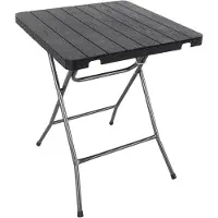 Linder Exclusiv GmbH Bistrotisch Gartentisch Klapptisch Kunststoff Holz-Rattan Optik schwarz