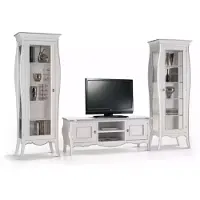Xl Moebel Gmbh Wohnwand TV-Ständer 2x Vitrine Regal Luxus Wohnzimmer Weiß Anbauwand