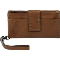 X-Zone Damen Geldbörse cognac 18x9x2 cm mit RFID-Schutz, 12 Kartenfächern, Münzfach und Handschlaufe