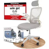 CLOUVOU CLOUVO SmartSeat Cremeweiß Bürostuhl, ergonomischer Schreibtischstuhl, Chefsessel, Gaming Stuhl, Drehstuhl 150 kg - individuell einstellbar