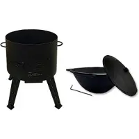Grillpeter Utschak mit Kazan 12 L Set Kasan aus Gusseisen Schüreisen