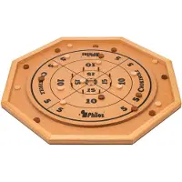 Philos Brettspiel Crokinole 5 in 1 Holzspiel für Kinder und Erwachsene