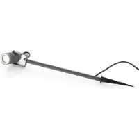 LUCANDE Außenstrahler Galina, Erdspieß, Stecker, grau, 40 cm