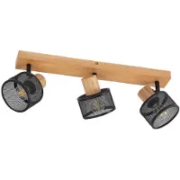 LINDBY Evinora Deckenstrahler aus Holz, 3-flammig , dimmbar, Holz hell, für Wohn- / Esszimmer, Holz, Modern, Strahler