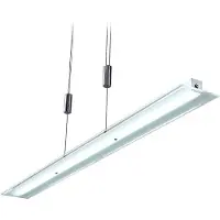 LINDBY LED-Pendelleuchte Sladja, chrom, Glas, Touchdimmer