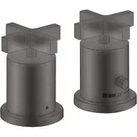 Hansgrohe 2-Loch Wannenrandarmatur AXOR CITTERIO DN 15 m Therm. m Kreuzgr. bru bl chrome mit Kreuzgriffen brushed black chrome