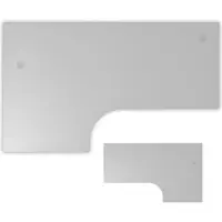 Bümö DIY Schreibtischplatte - Nachbildung: Grau, Größe: Eckschreibtisch 200 x 120 cm
