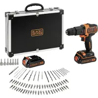 Black & Decker Bohrmaschine Mit 80 Zubehörteilen 2 Akkus Und Tragekoffer Bdchd18bafc-qw 1.5ah