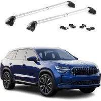 Aurilis Dachträger Relingträger für Skoda Kodiaq NS7 2017-2025 Alu Silber 2 tlg ABE