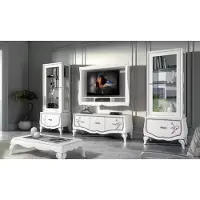 Xl Moebel Gmbh Design Wohnzimmer Set Vitrine 2x TV-Rahmen Wandregal Wohnwand 4tlg.