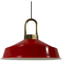 Bamyum Pendelleuchte Asletl-Lock Hängelampe aus Metall Ø40 cm Rot Lampe