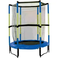 Best Sporting Indoor Trampolin Kids I Trampolin Indoor Kinder mit Ø 140 cm I hochwertiges Indoor Trampolin Kinder in blau-grün I stabiles Indoor Kinder-Trampolin