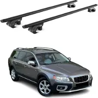 Aurilis Alu Dachträger Grundträger für Volvo XC70 2007-2016 5 türig Schwarz ABE 2 tlg