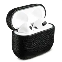 Accezz Echtleder Case für das Apple Airpods 3 - Schwarz