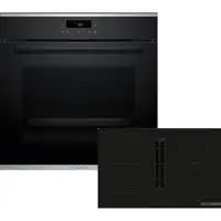 Bosch HBD473FH84 (HBA271BB3+PVS811B16E), Zonen-Induktionskochfeld, 4 Zone(n), Schwarz, Berührung, 80,2 cm, 52,2 cm