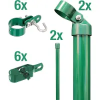Alberts Zauneck-Set für Mahschendrahtzaun zum Einbetonieren, Höhe 175 cm, grün