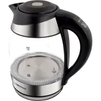 Esperanza EKK026, 1,7 l, 2200 W, Schwarz, Transparent, Glas, Kunststoff, Regelbare Temperatur, Wasserstandsanzeige