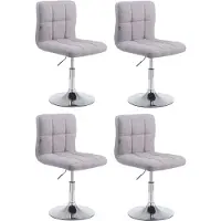 Mendler 4er Set HLO-CP93 Lounger V2 Stoff grau