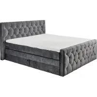 ED-Lifestyle Polstermöbel ED Lifestyle Cashfield 8 Boxspringbett Holzwerkstoff/Tonnentaschenfederkern H2 180x200cm Anthrazit
