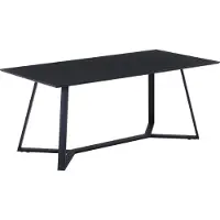 Möbilia Esstisch 180 x 90 cm | Platte MDF 20 mm | Gestell Metall | B 180 x T 90 x H 75 cm | grau-schwarz | 12020039 | Serie TISCH