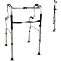 Mobiclinic Gehhilfe Gehbockm Höhenvers Pórtico 2 Höhen Leicht Gehhilfe für Senioren Aus Aluminium Rutschfest Bis 100 kg Silber