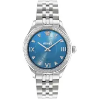 Versace VE2S01025 Hellenyium Lady Restyling silber blau Edelstahl Damen Uhr NEU
