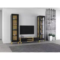 Xl Moebel Gmbh tv Ständer 2х Vitrine Wohnwand Luxus Set 3tlg. Wohnzimmer Holz 3tlg.