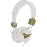 OTL DC Comics Wonder Woman, Kabelgebunden, Musik, 20 - 20000 Hz, 140 g, Kopfhörer, Gold, Weiß