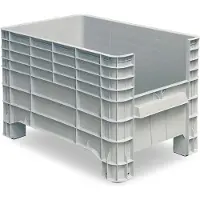 BRB-Lagertechnik Volumenbox mit 4 Füßen, LxBxH 1030 x 630 x 670 mm, Inhalt 276 Liter, Eingriff BxH 400 285 mm an einer Stirnseite