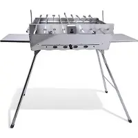 Olymp Handels GmbH Mangal Ideal mit 9er Drehspieß Edelstahlmotor und 10 Spieße