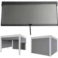 Mendler Seitenwand für Pergola HWC-L46, Pavillon Rollo Ersatzseitenwand, Stoff/Textil sturmfest 3x3m anthrazit