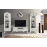 Xl Moebel Gmbh Set 3tlg. Wohnwand TV-Ständer 2x Vitrine Italienische Stil Möbel Weiß