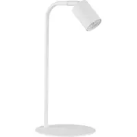 Licht-Erlebnisse Schreibtischlampe Metall 40 cm verstellbarer Schirm GU10 Weiß Tischleuchte