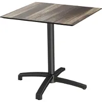 Veba X Cross Terrassentisch Schwarz gestell + Tropical Wood HPL 70x70 cm