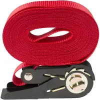 Stier Spanngurt Set, 4 Stück, 6 m Länge, Ratschengurte, Zurrgurte, 800 kg Tragkraft, Farbe rot, Befestigungsgurte für Ladungssicherung, Befestigungsriemen, Spanngurt mit Ratsche