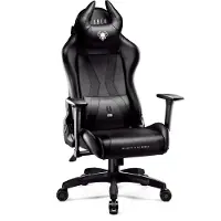 Diablo X-Horn Gaming Stuhl Bürostuhl Schreibtischstuhl 3D Armlehnen Ergonomisches Design Nacken/- Lendenkissen Kunstleder Wippfunktion Farbe: Schwarz, Größe Normal